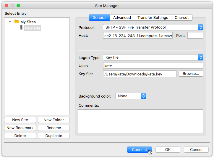 filezilla s3 bucket