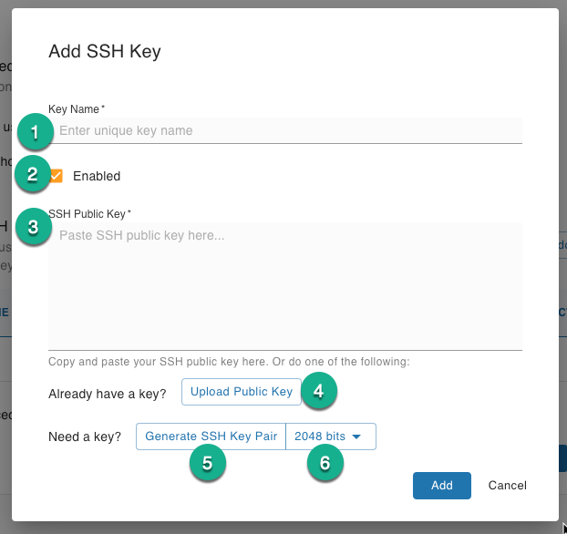 SSH Key Modal
