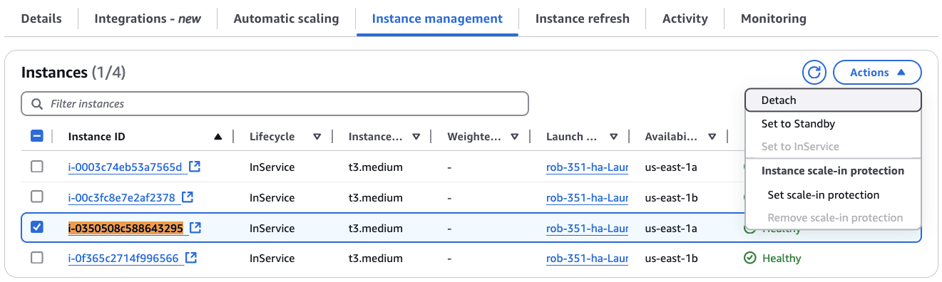 detach instances