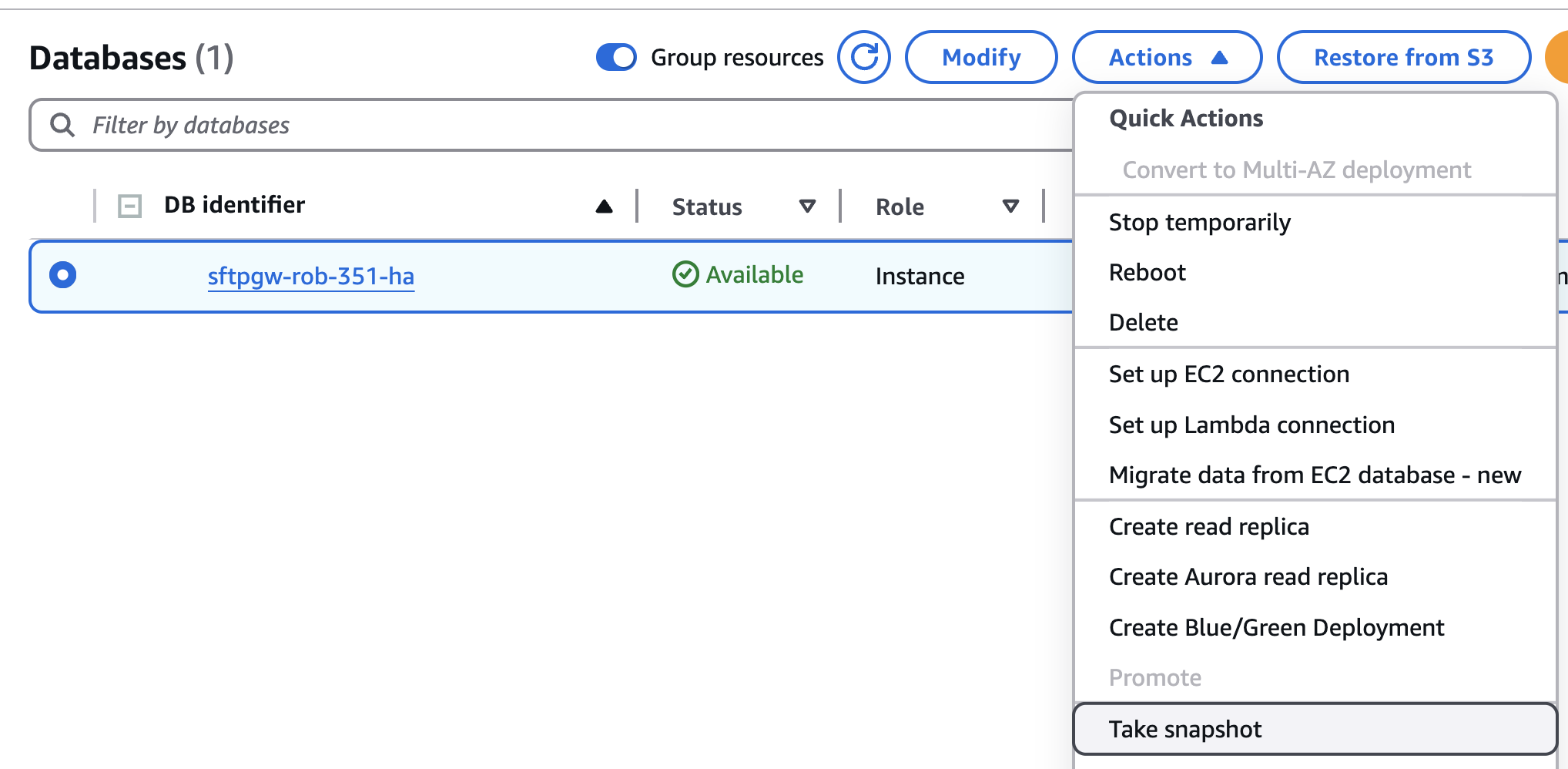 Database Actions