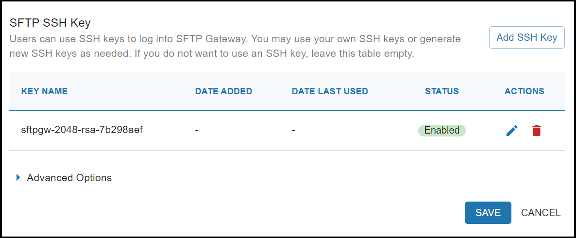 New Row of Key