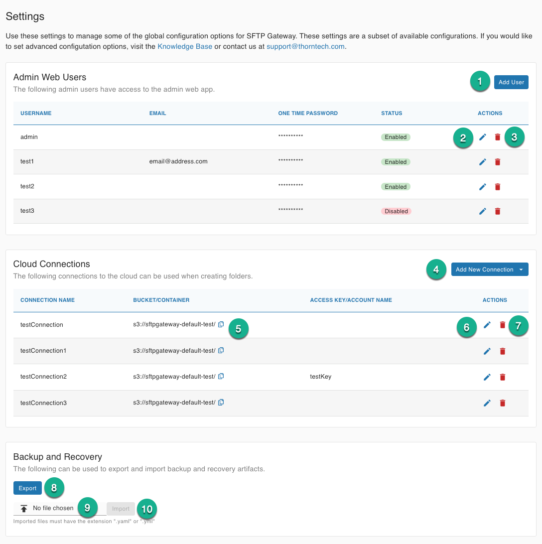 Settings Page