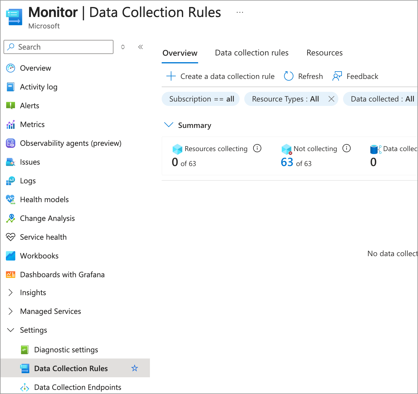Create a data collection rule