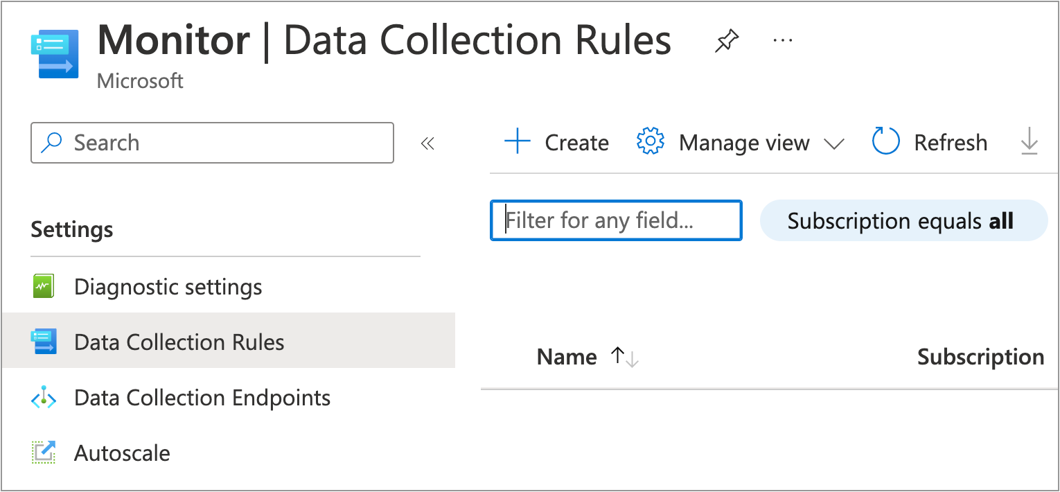 Create Data Collection Rule