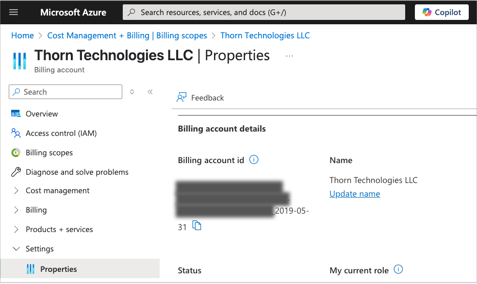 Billing account