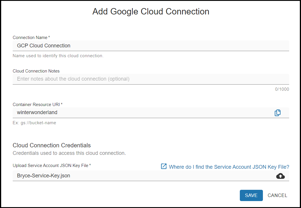 Google Cloud Connection